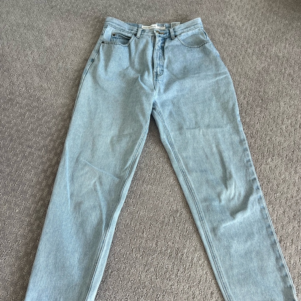 Vintage Bugle Boy Women's Light Blue Straight Leg Jeans